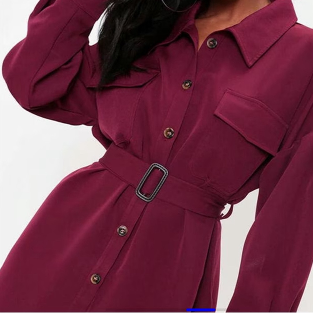 Button up belted dress